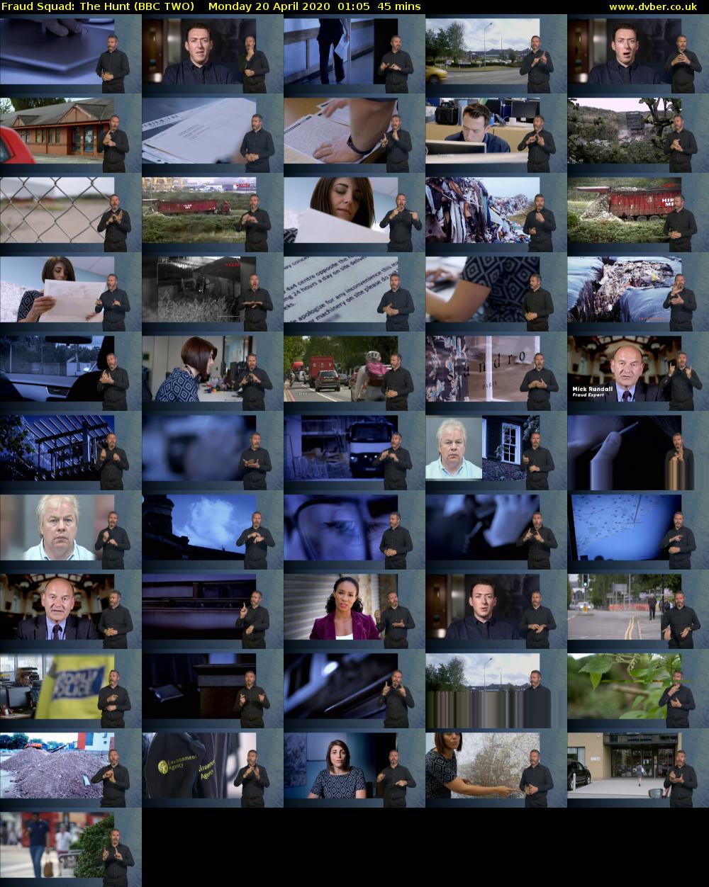 Fraud Squad: The Hunt (BBC TWO) Monday 20 April 2020 01:05 - 01:50