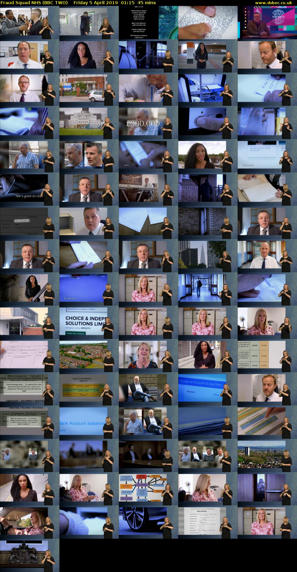 Fraud Squad NHS (BBC TWO) Friday 5 April 2019 01:15 - 02:00