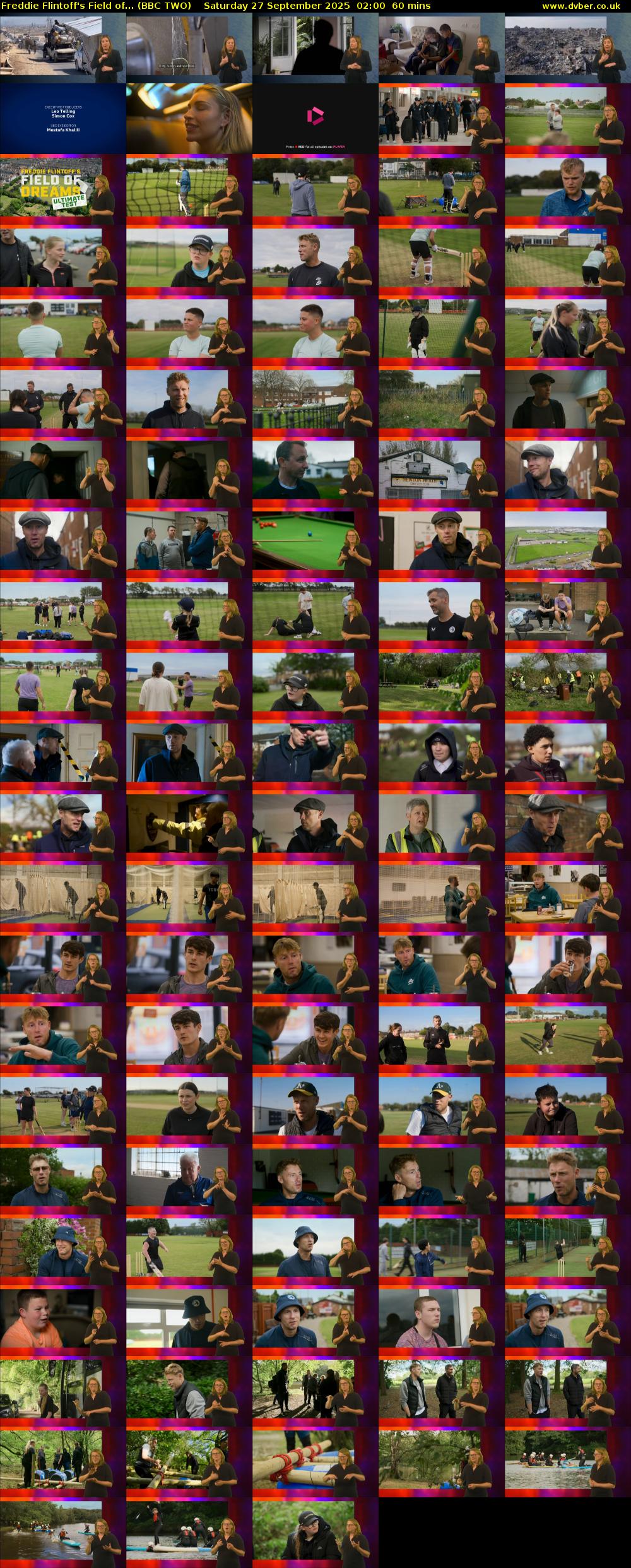 Freddie Flintoff's Field of... (BBC TWO) Saturday 27 September 2025 02:00 - 03:00