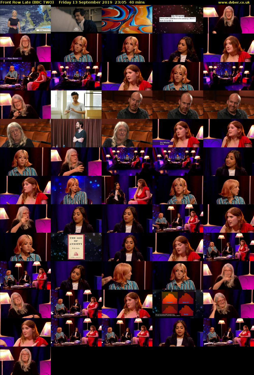 Front Row Late (BBC TWO) Friday 13 September 2019 23:05 - 23:45