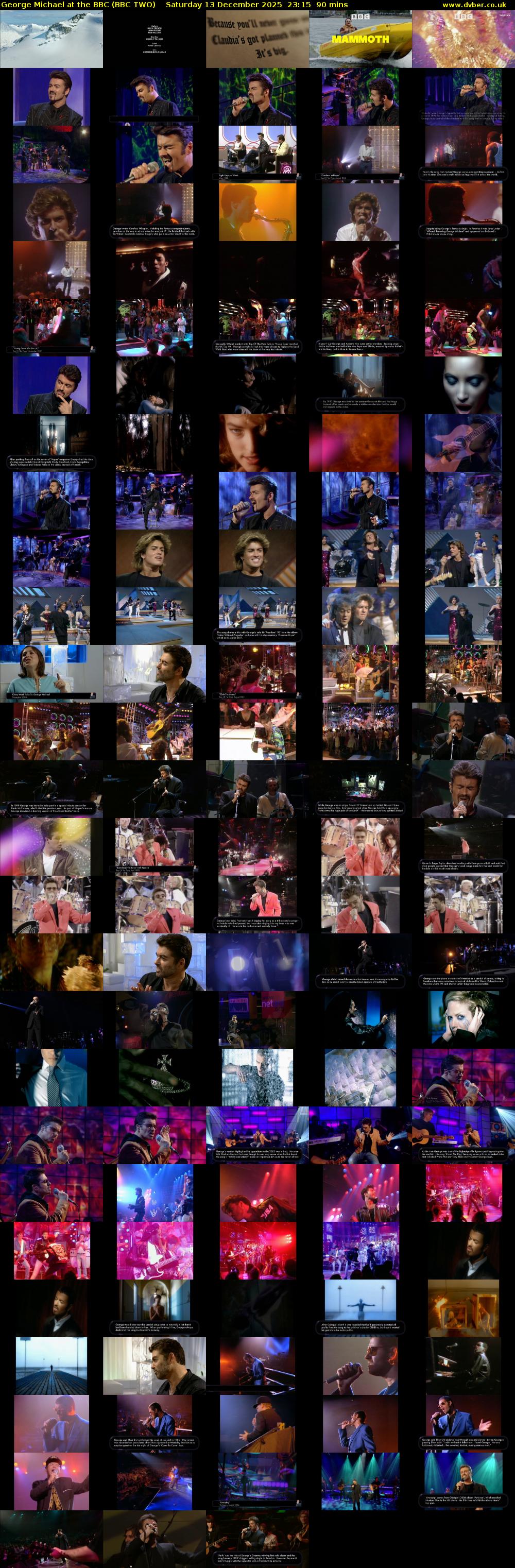 George Michael at the BBC (BBC TWO) Saturday 13 December 2025 23:15 - 00:45