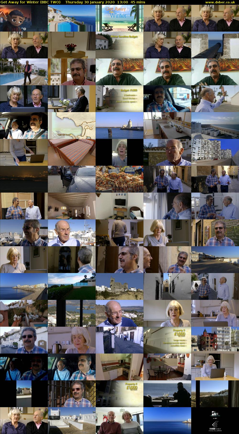 Get Away for Winter (BBC TWO) Thursday 30 January 2020 13:00 - 13:45