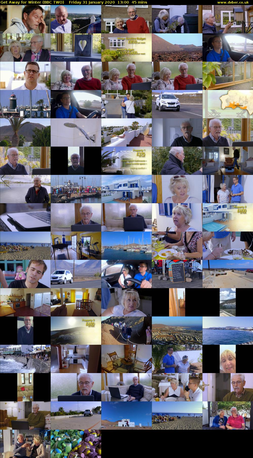 Get Away for Winter (BBC TWO) Friday 31 January 2020 13:00 - 13:45