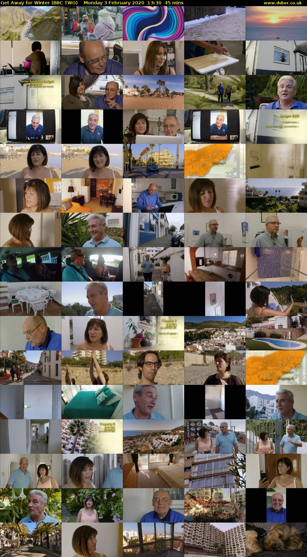 Get Away for Winter (BBC TWO) Monday 3 February 2020 13:30 - 14:15