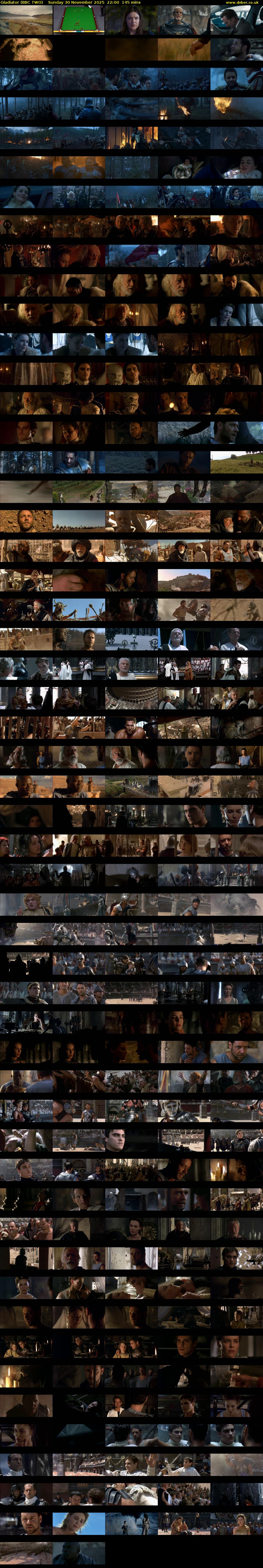 Gladiator (BBC TWO) Sunday 30 November 2025 22:00 - 00:25