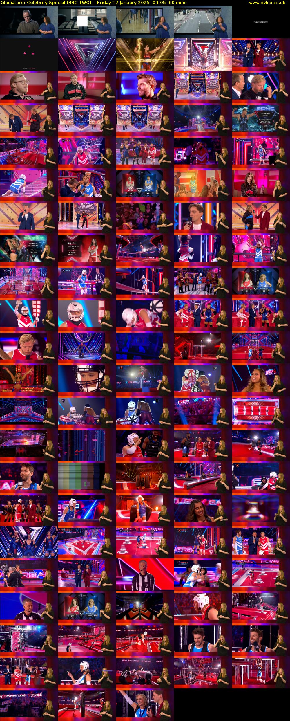 Gladiators: Celebrity Special (BBC TWO) Friday 17 January 2025 04:05 - 05:05