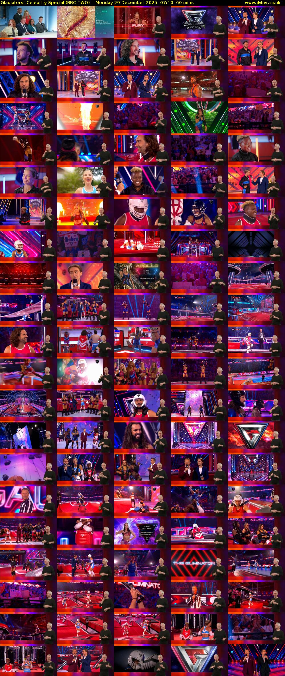 Gladiators: Celebrity Special (BBC TWO) Monday 29 December 2025 07:10 - 08:10
