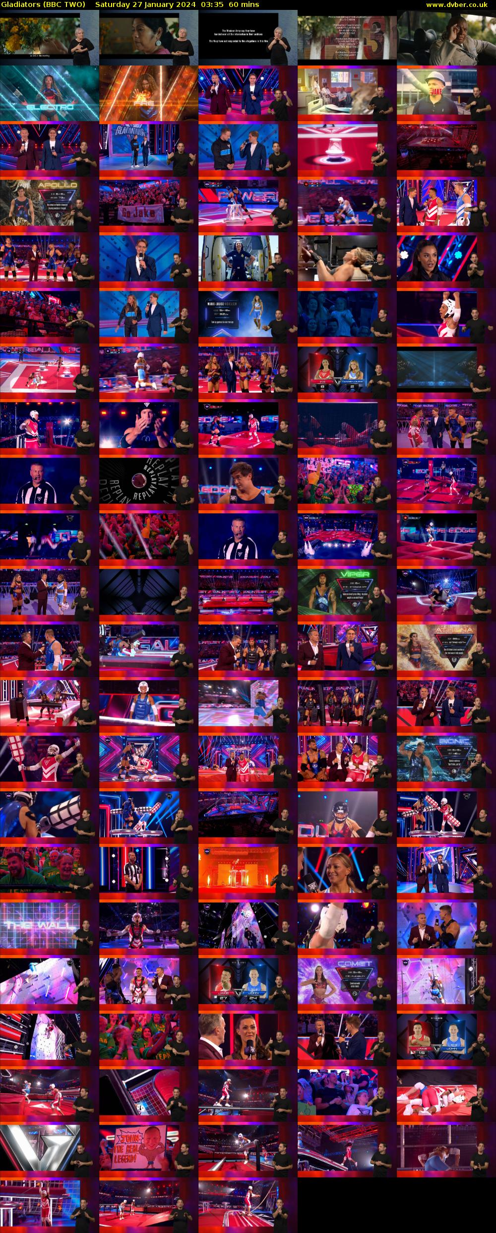 Gladiators (BBC TWO) Saturday 27 January 2024 03:35 - 04:35