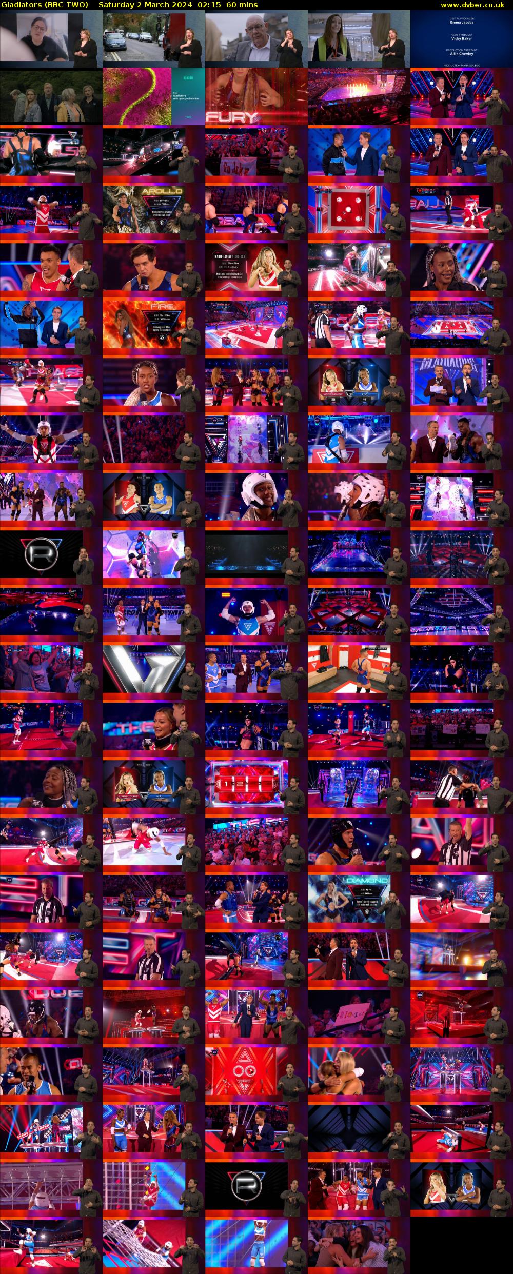 Gladiators (BBC TWO) Saturday 2 March 2024 02:15 - 03:15