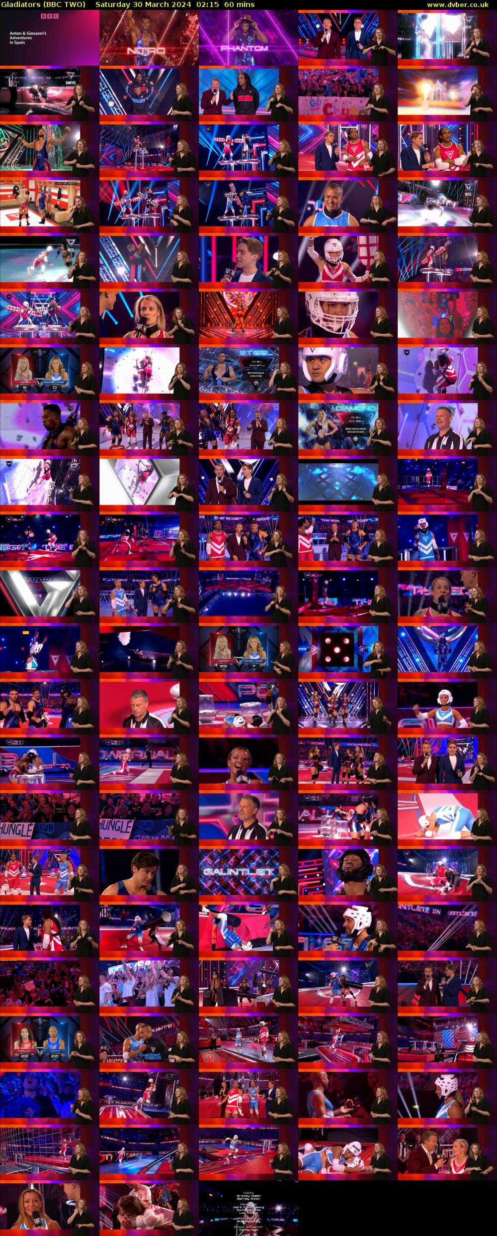 Gladiators (BBC TWO) Saturday 30 March 2024 02:15 - 03:15