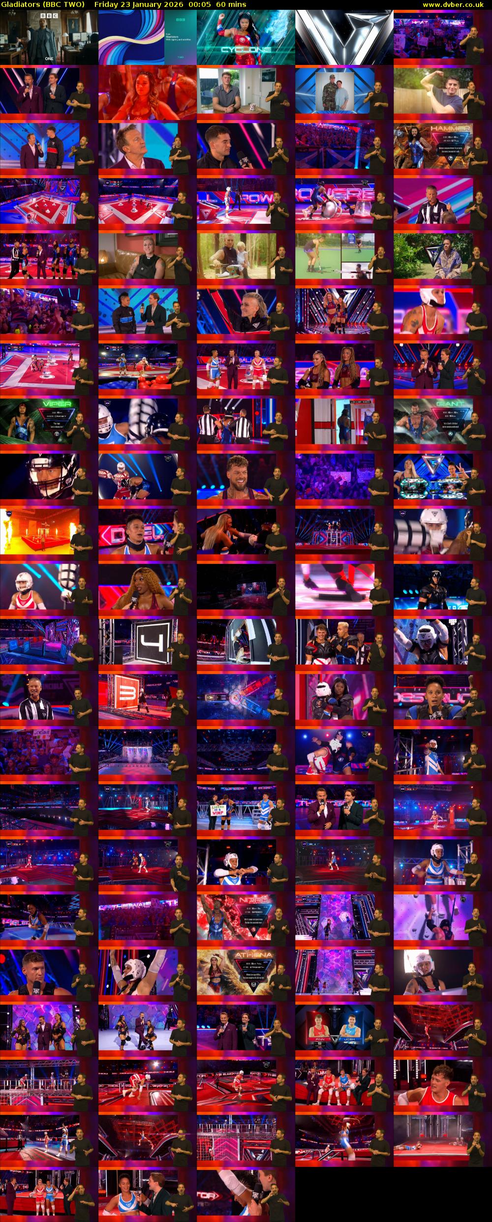 Gladiators (BBC TWO) Friday 23 January 2026 00:05 - 01:05