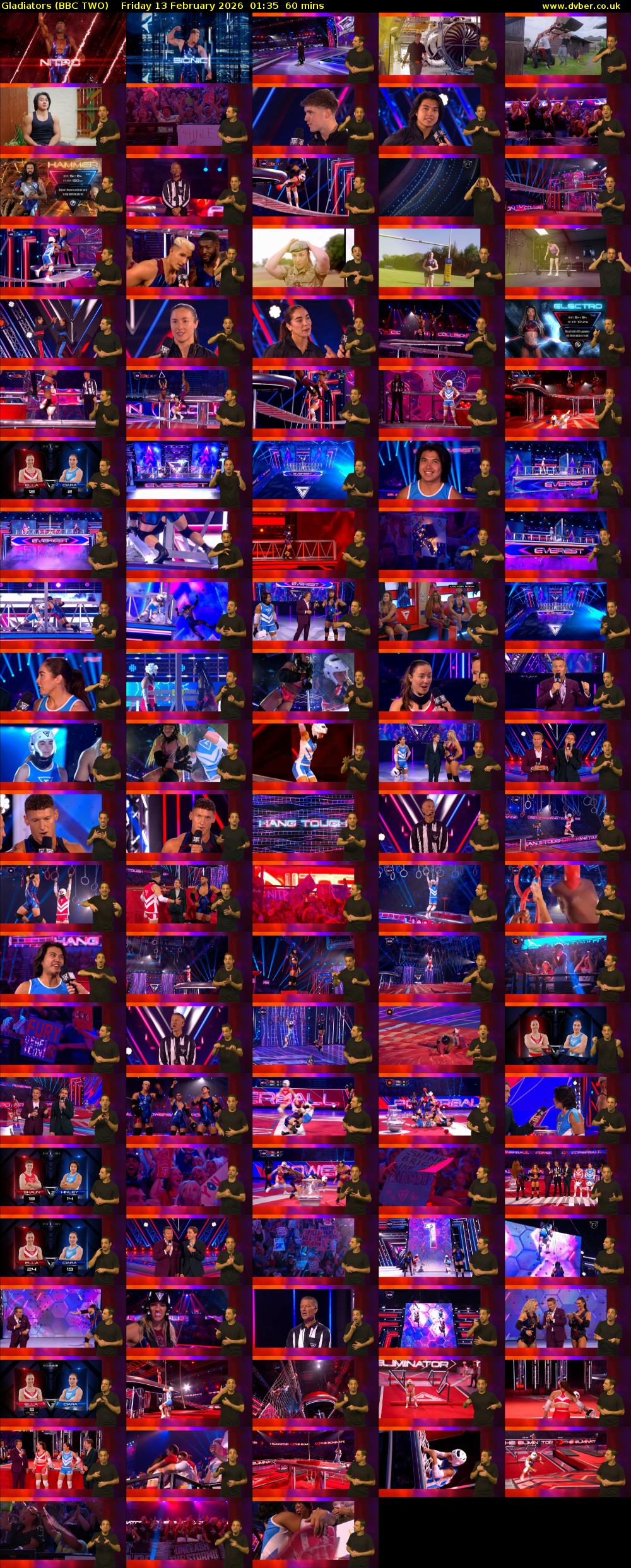 Gladiators (BBC TWO) Friday 13 February 2026 01:35 - 02:35