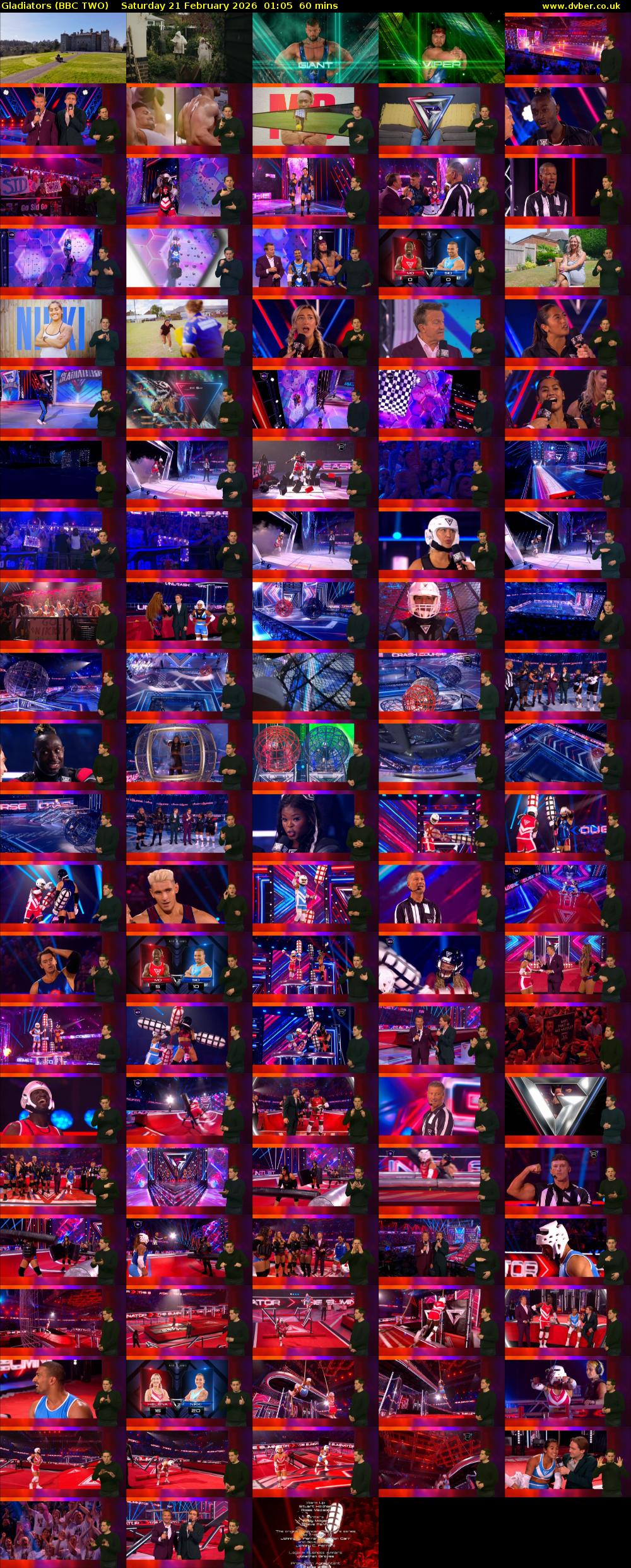 Gladiators (BBC TWO) Saturday 21 February 2026 01:05 - 02:05
