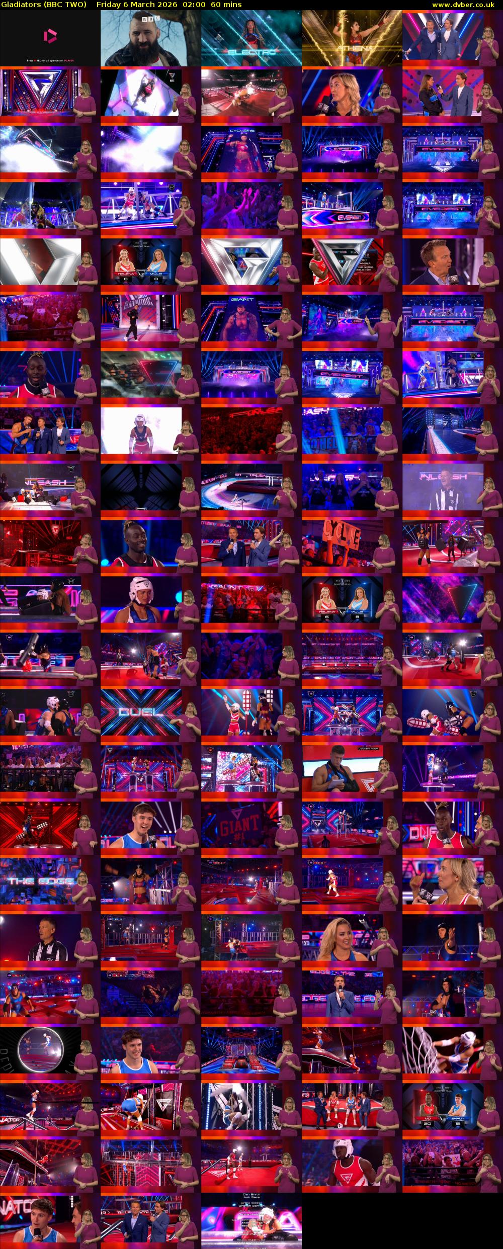 Gladiators (BBC TWO) Friday 6 March 2026 02:00 - 03:00