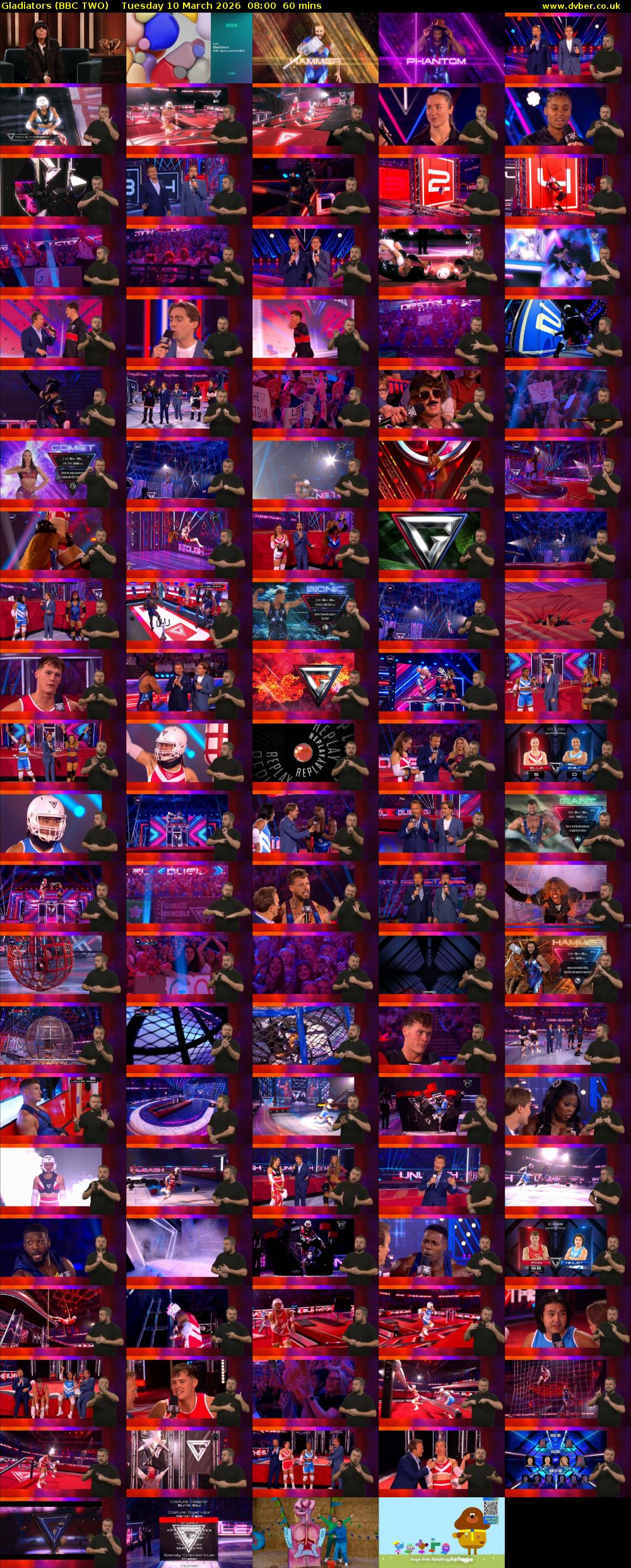 Gladiators (BBC TWO) Tuesday 10 March 2026 08:00 - 09:00