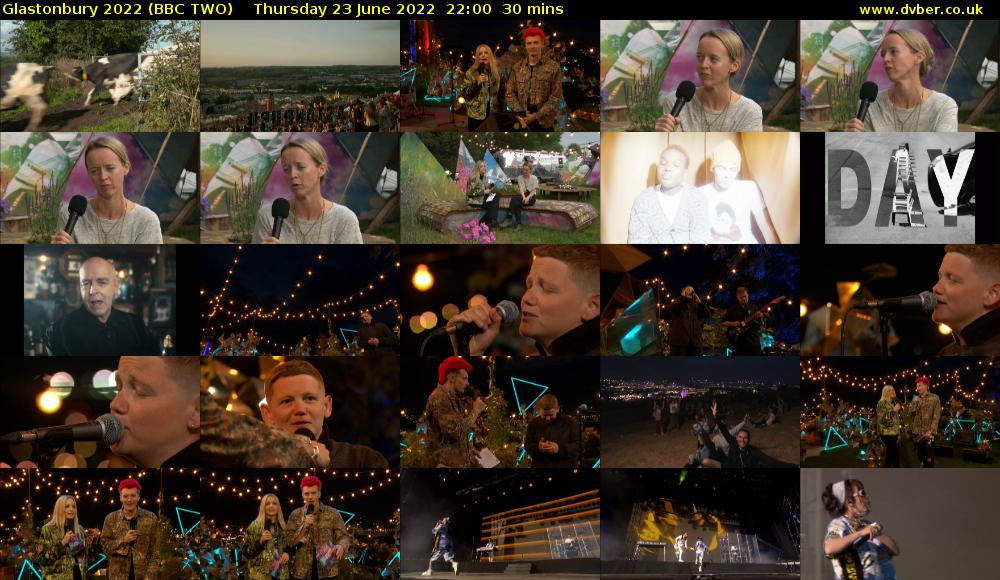 Glastonbury 2022 (BBC TWO) Thursday 23 June 2022 22:00 - 22:30