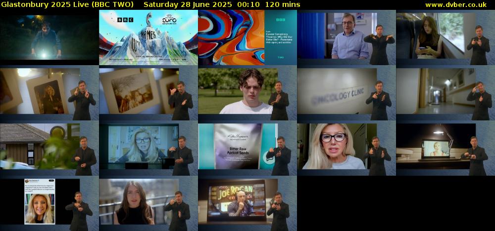 Glastonbury 2025 Live (BBC TWO) Saturday 28 June 2025 00:10 - 02:10