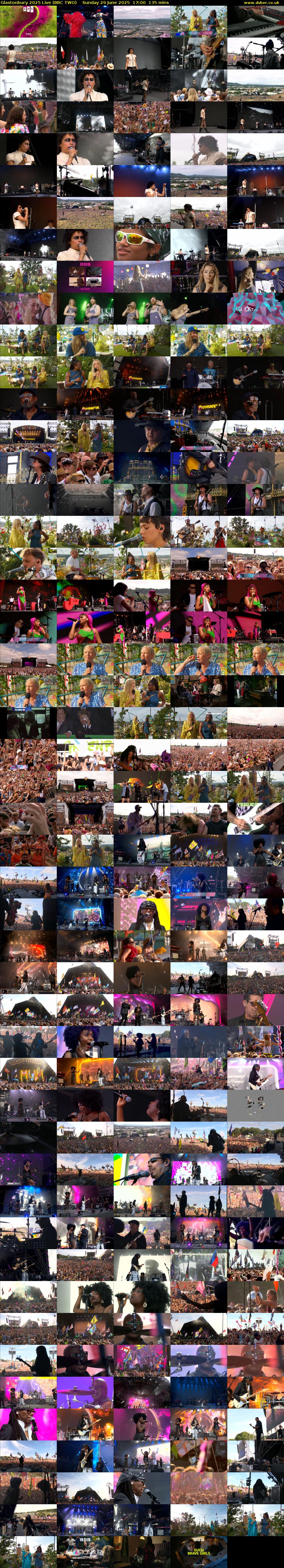 Glastonbury 2025 Live (BBC TWO) Sunday 29 June 2025 17:00 - 19:15