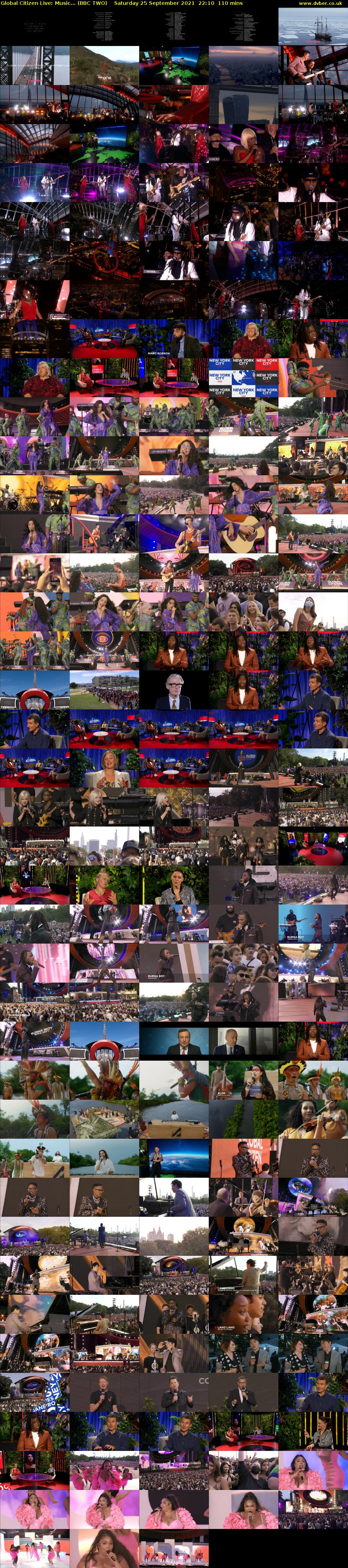 Global Citizen Live: Music... (BBC TWO) Saturday 25 September 2021 22:10 - 00:00