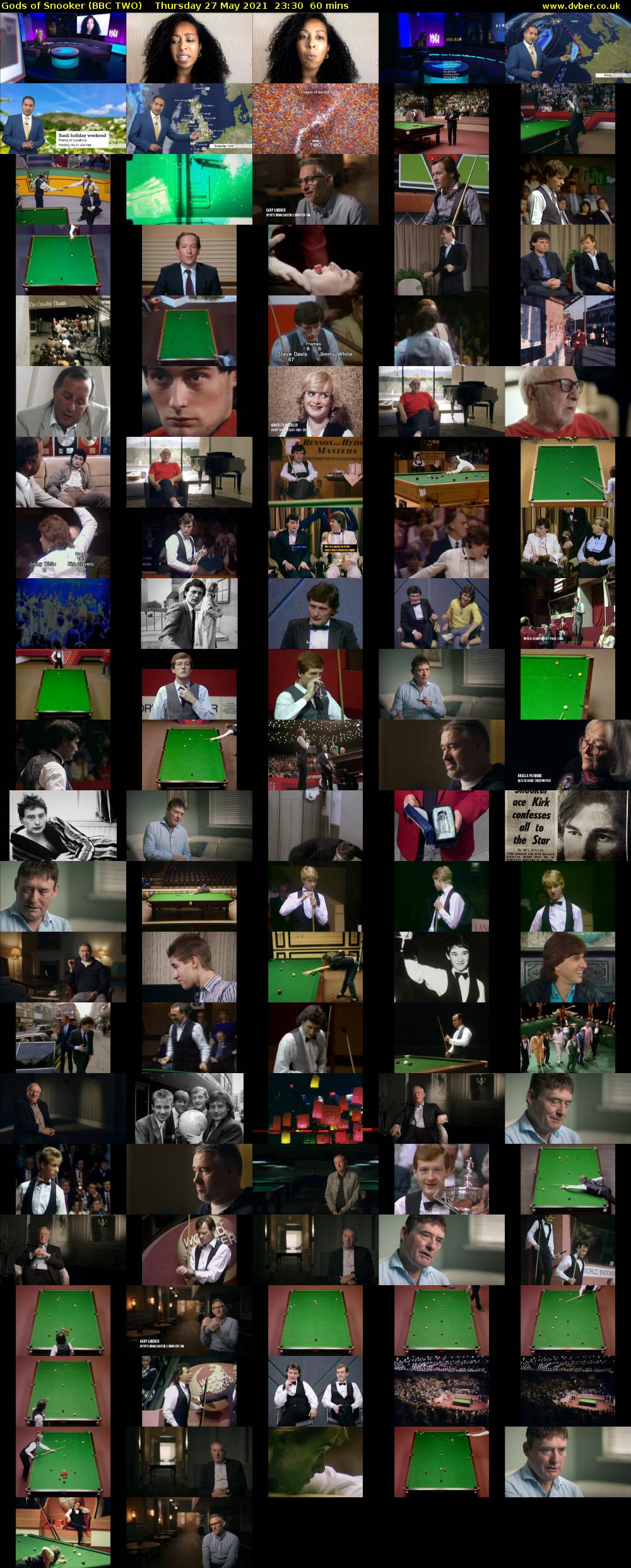 Gods of Snooker (BBC TWO) Thursday 27 May 2021 23:30 - 00:30