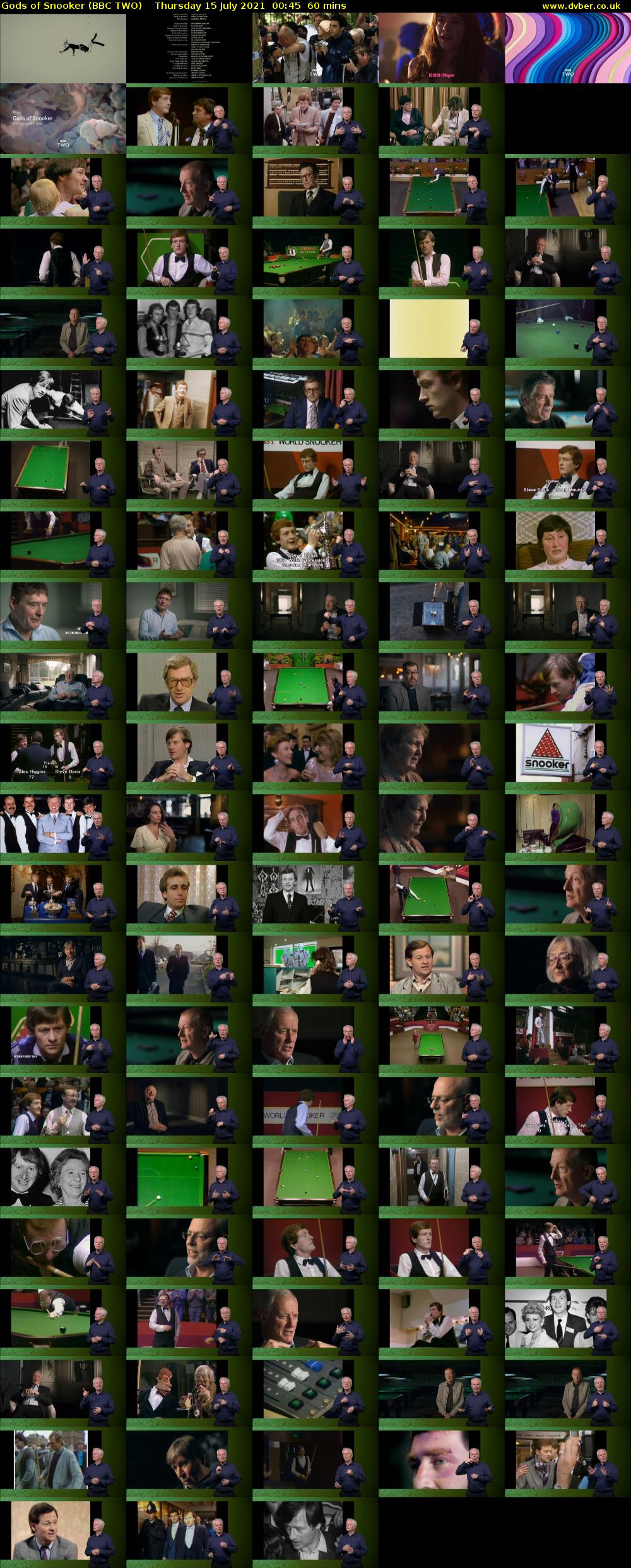 Gods of Snooker (BBC TWO) Thursday 15 July 2021 00:45 - 01:45