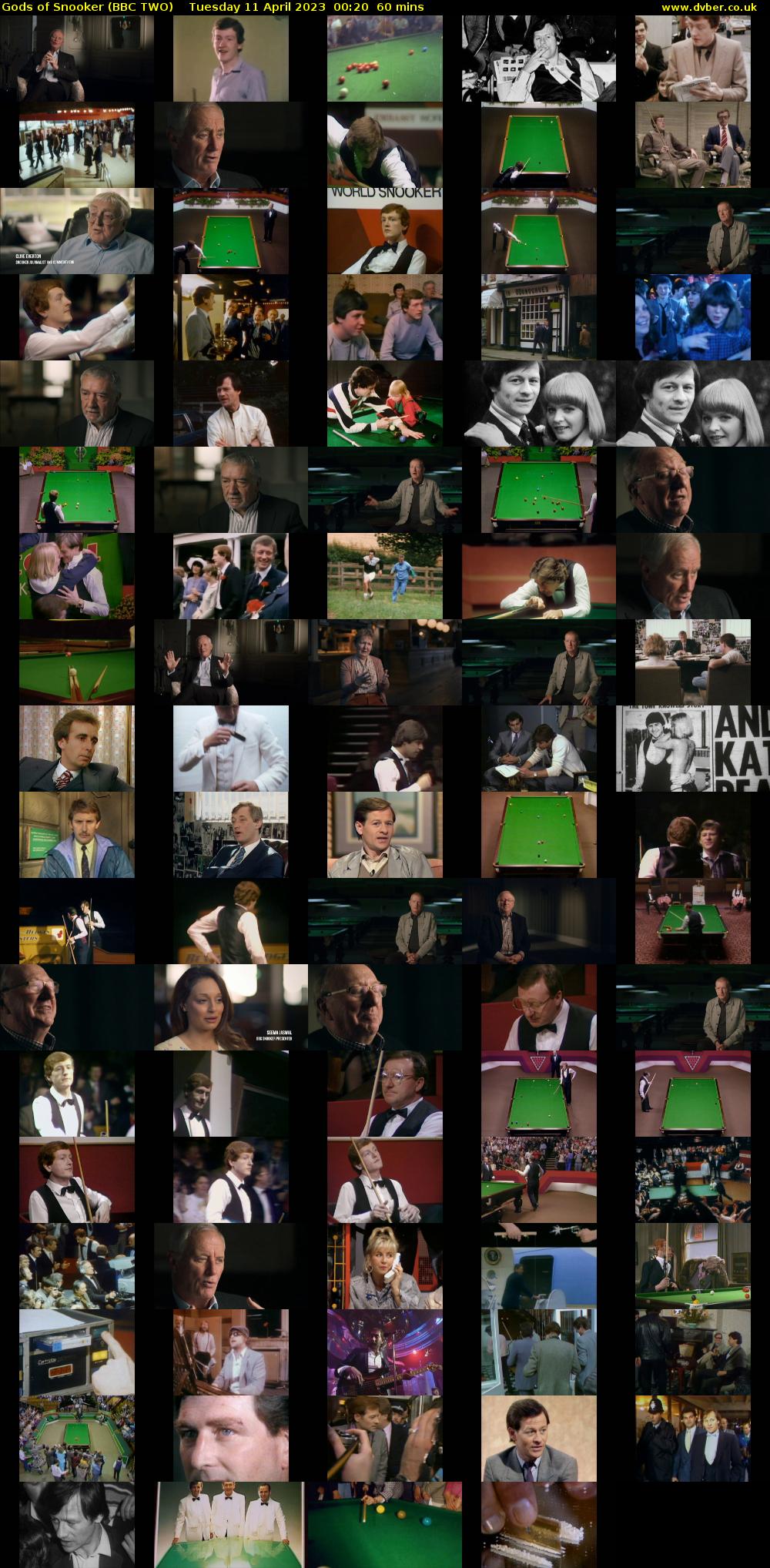 Gods of Snooker (BBC TWO) Tuesday 11 April 2023 00:20 - 01:20