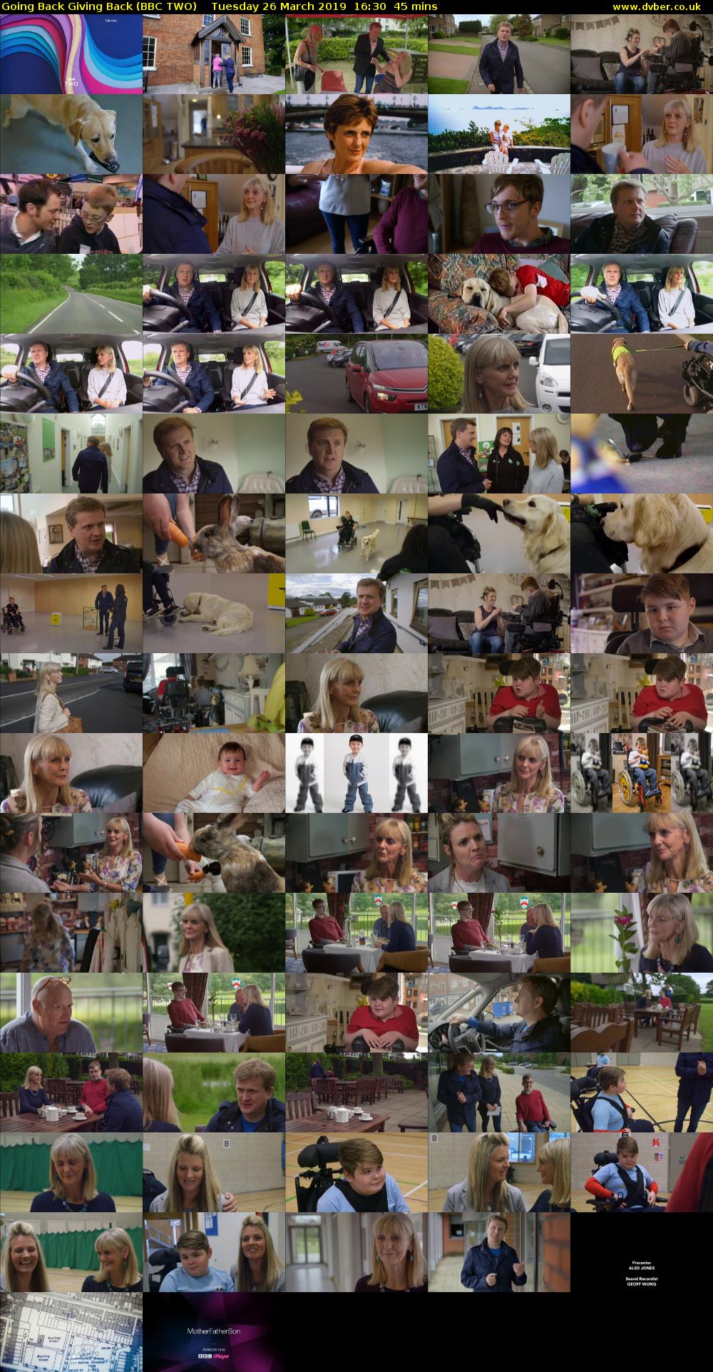 Going Back Giving Back (BBC TWO) Tuesday 26 March 2019 16:30 - 17:15