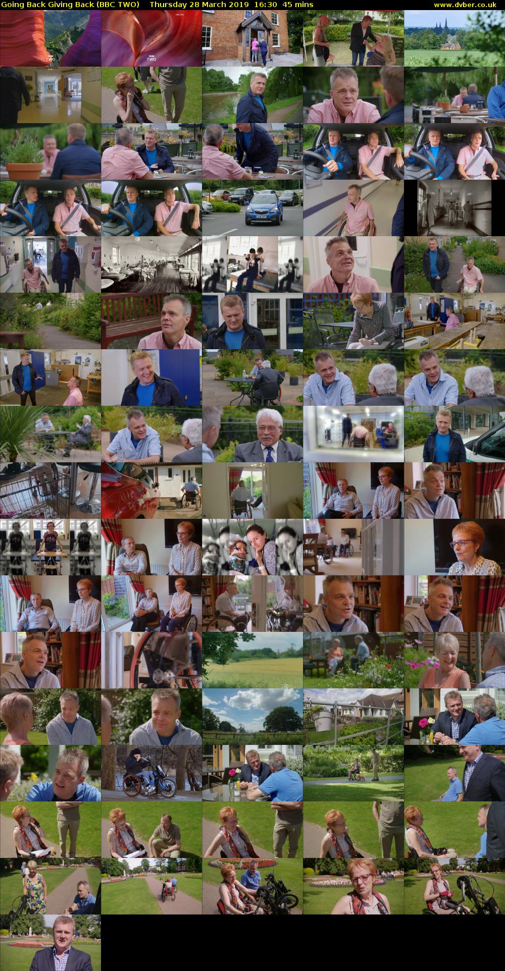 Going Back Giving Back (BBC TWO) Thursday 28 March 2019 16:30 - 17:15
