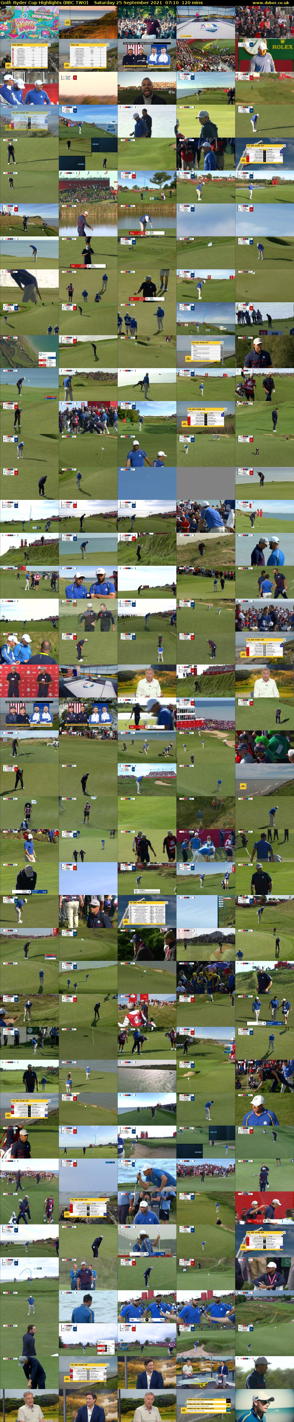 Golf: Ryder Cup Highlights (BBC TWO) Saturday 25 September 2021 07:10 - 09:10