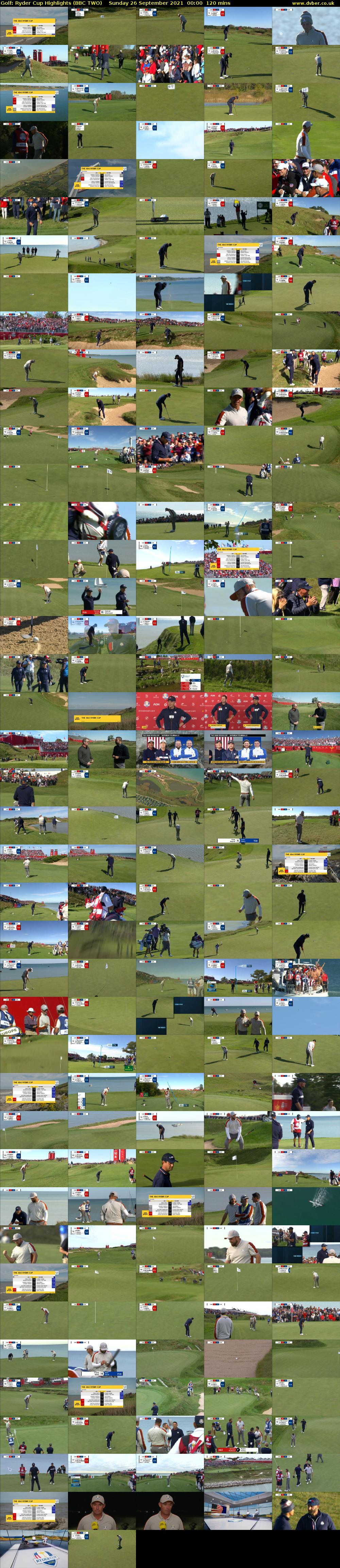 Golf: Ryder Cup Highlights (BBC TWO) Sunday 26 September 2021 00:00 - 02:00