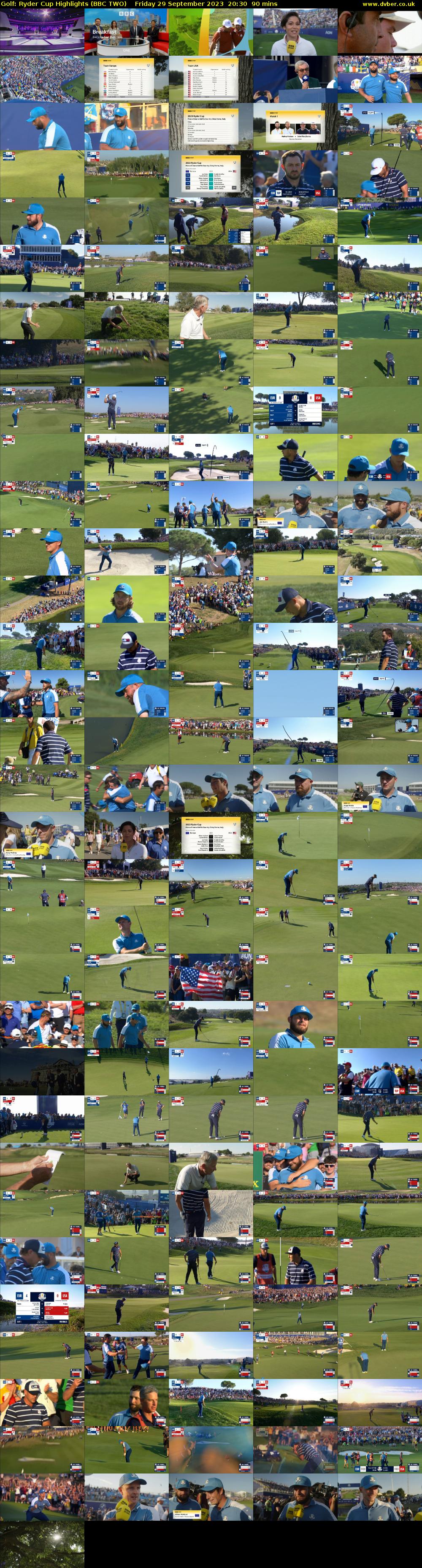 Golf: Ryder Cup Highlights (BBC TWO) Friday 29 September 2023 20:30 - 22:00