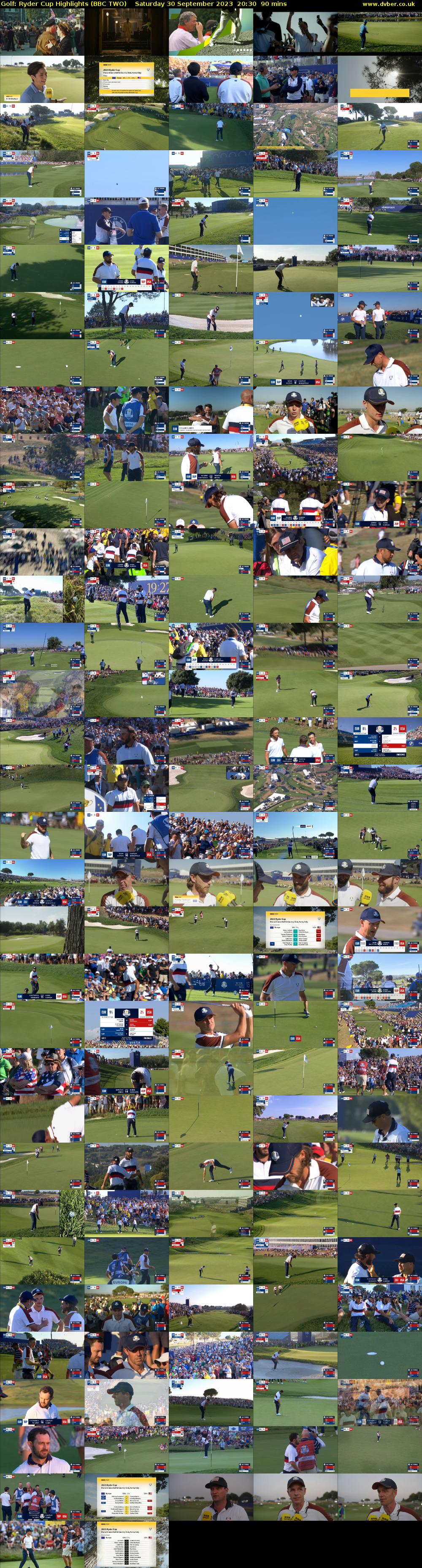 Golf: Ryder Cup Highlights (BBC TWO) Saturday 30 September 2023 20:30 - 22:00