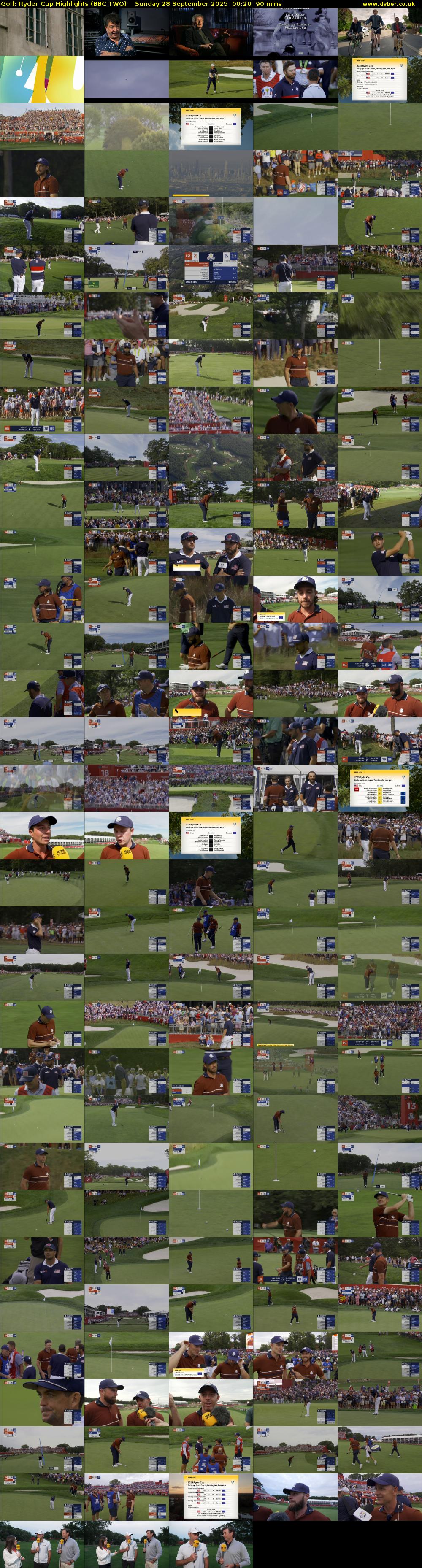Golf: Ryder Cup Highlights (BBC TWO) Sunday 28 September 2025 00:20 - 01:50