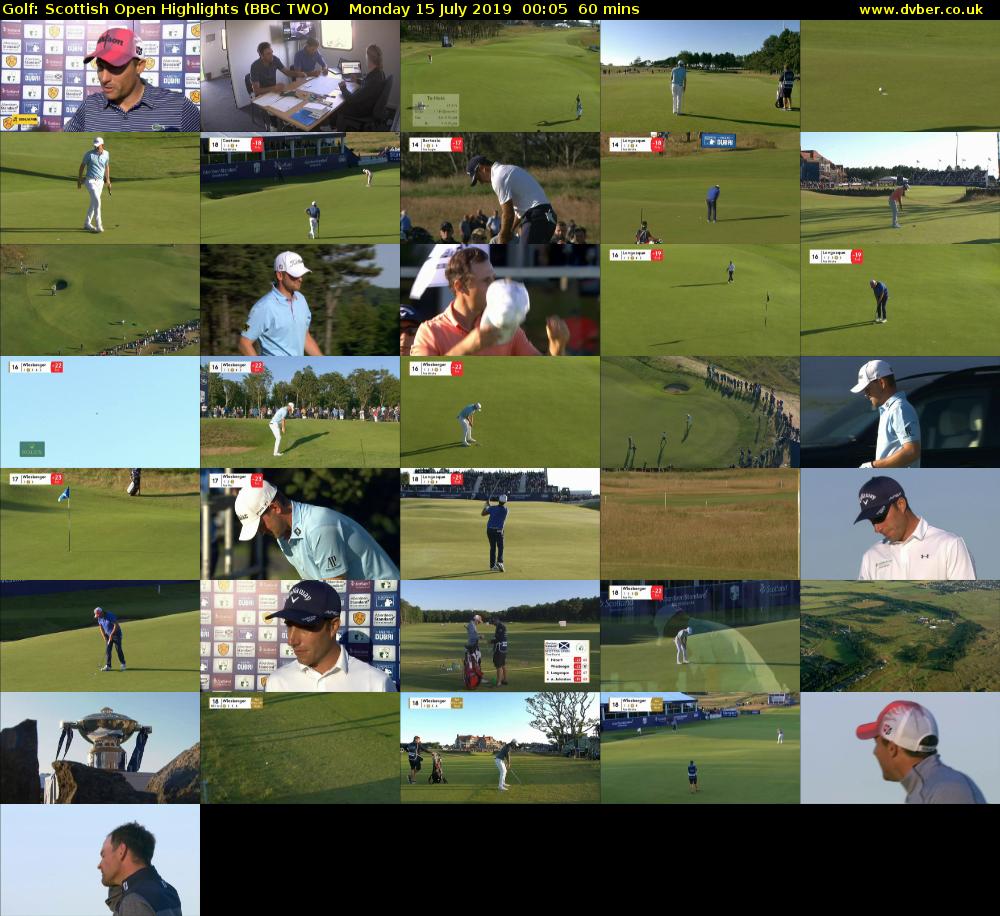 Golf: Scottish Open Highlights (BBC TWO) Monday 15 July 2019 00:05 - 01:05