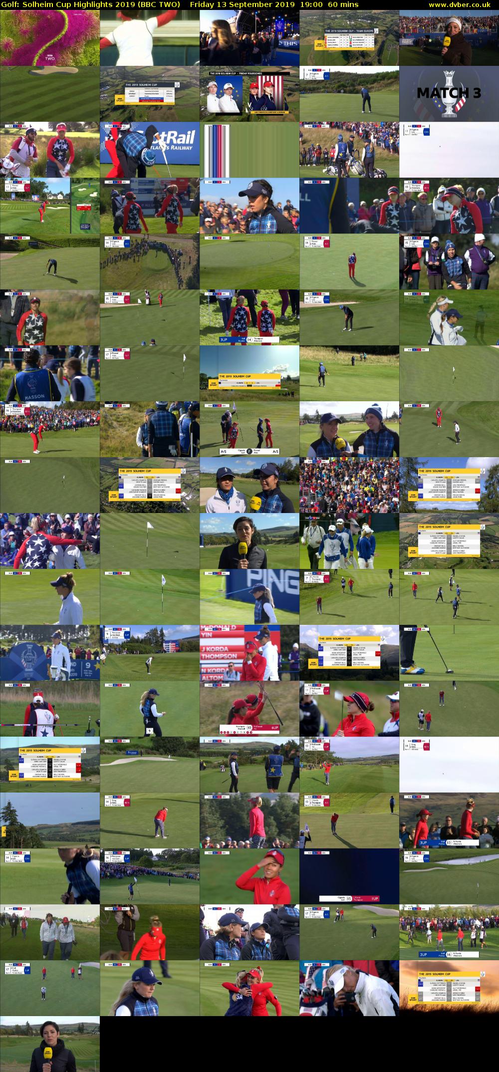 Golf: Solheim Cup Highlights 2019 (BBC TWO) Friday 13 September 2019 19:00 - 20:00