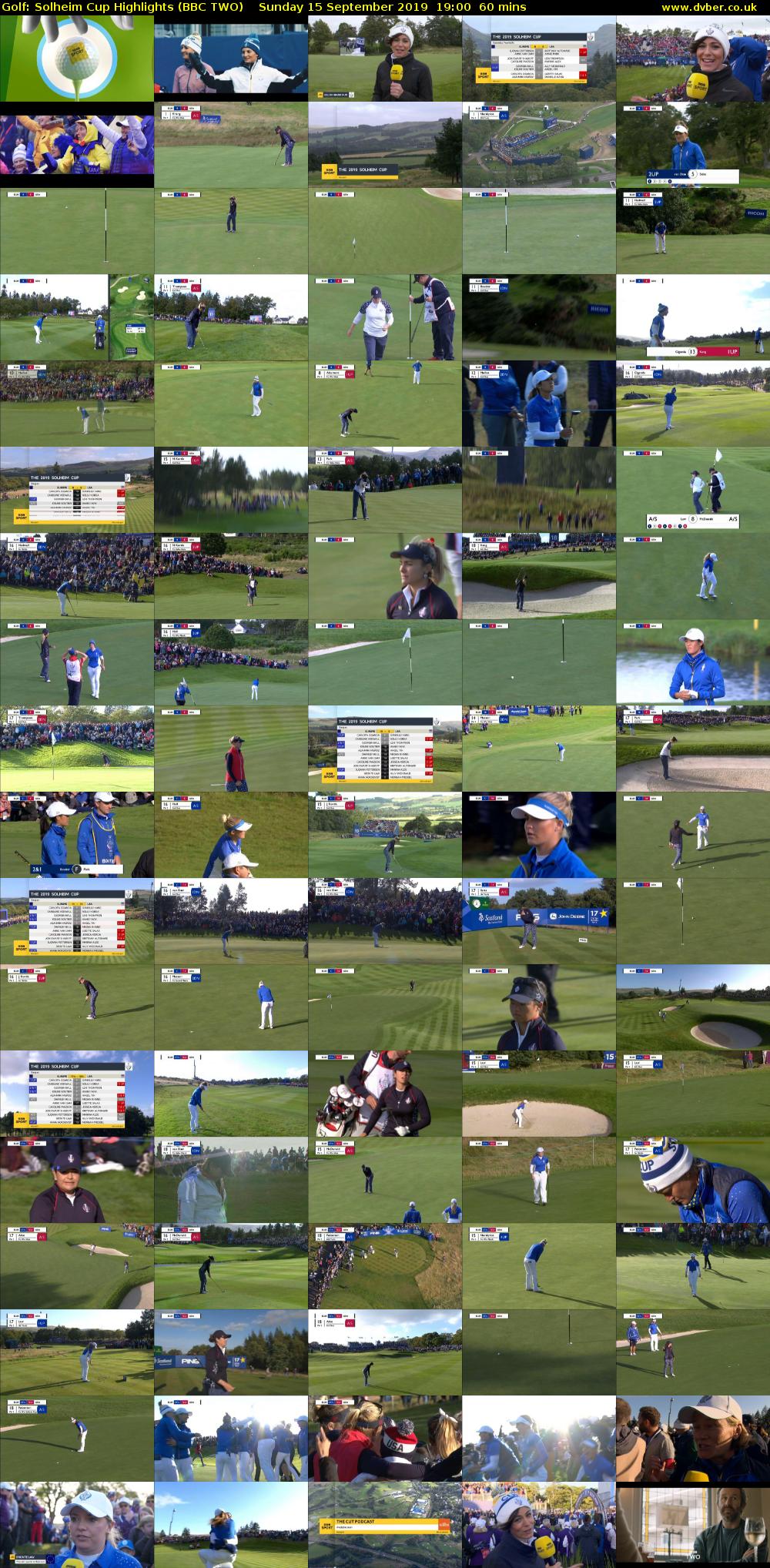 Golf: Solheim Cup Highlights (BBC TWO) Sunday 15 September 2019 19:00 - 20:00