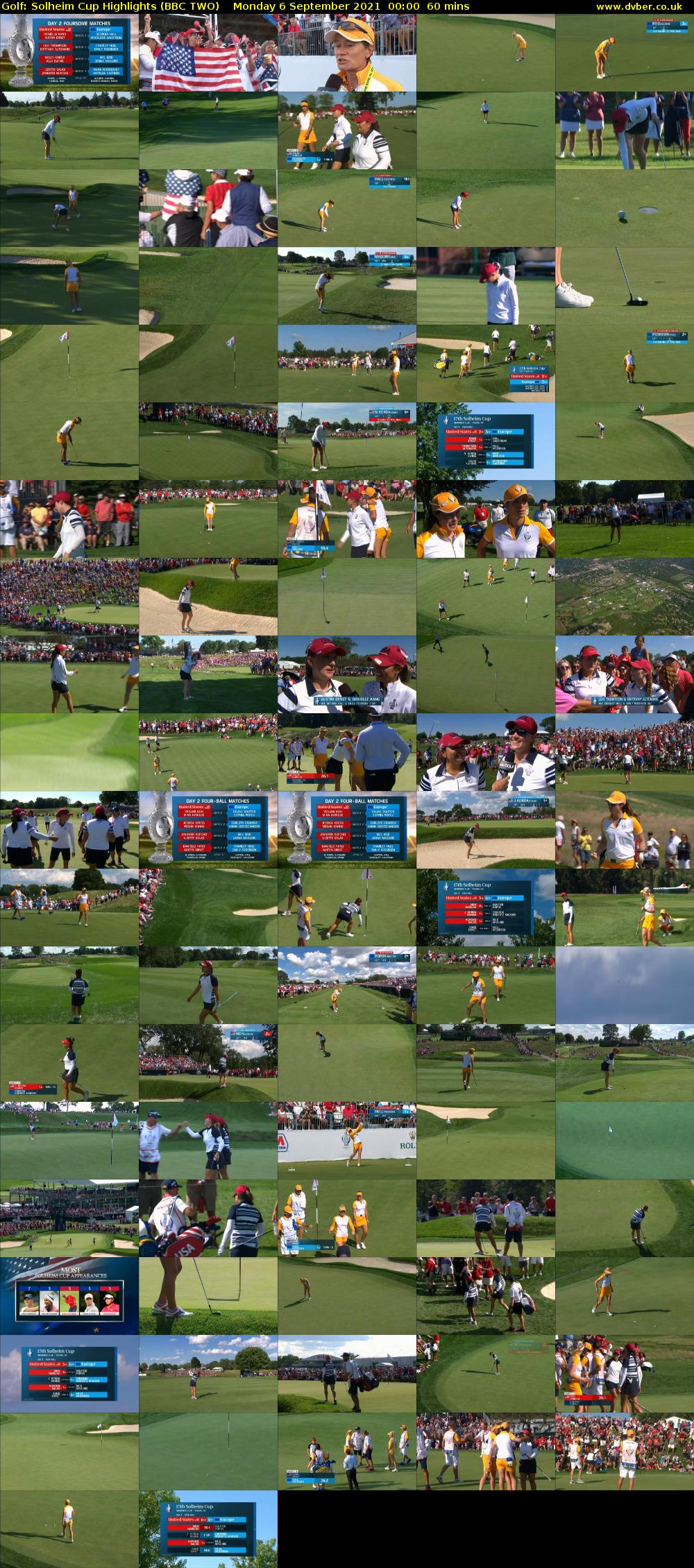 Golf: Solheim Cup Highlights (BBC TWO) Monday 6 September 2021 00:00 - 01:00