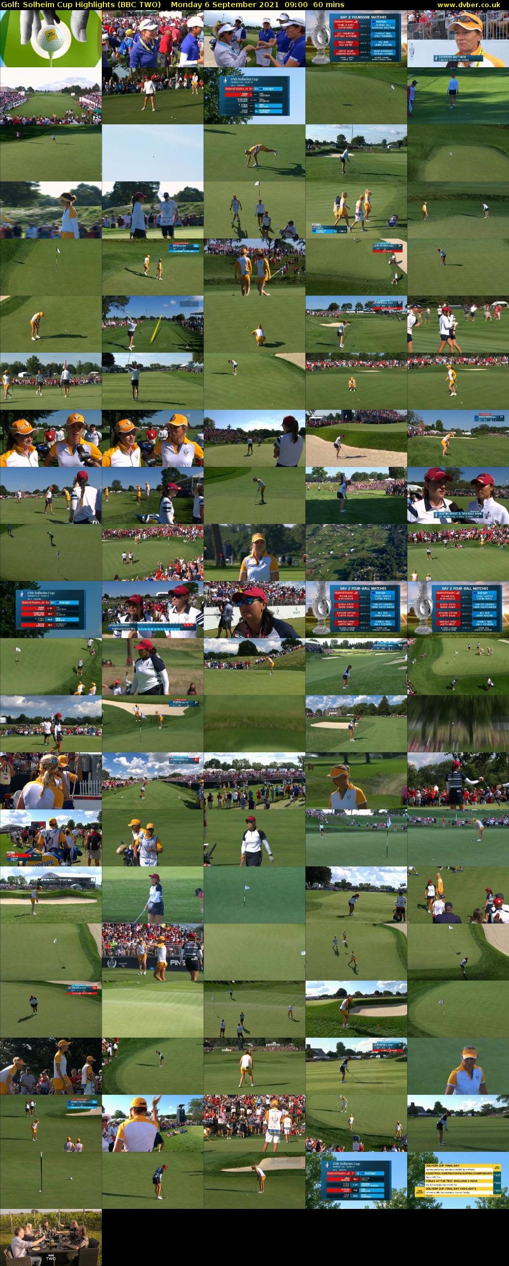 Golf: Solheim Cup Highlights (BBC TWO) Monday 6 September 2021 09:00 - 10:00