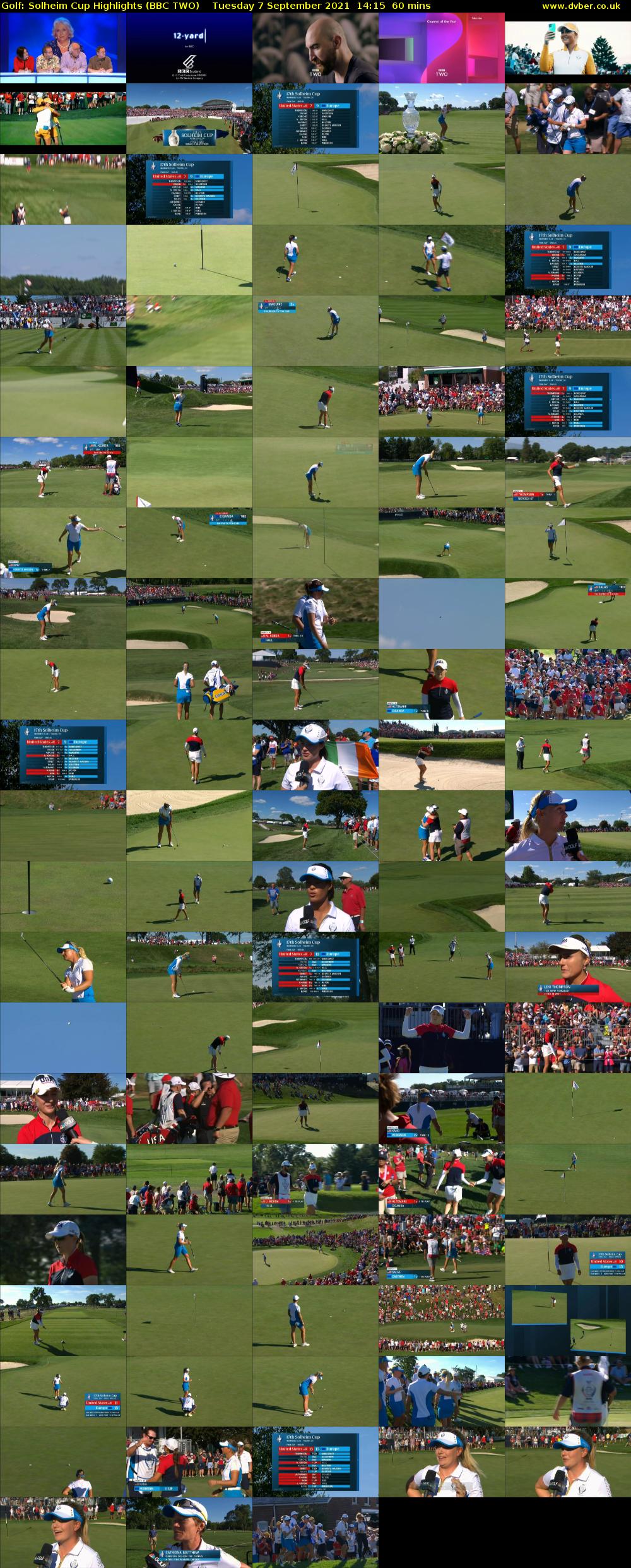 Golf: Solheim Cup Highlights (BBC TWO) Tuesday 7 September 2021 14:15 - 15:15