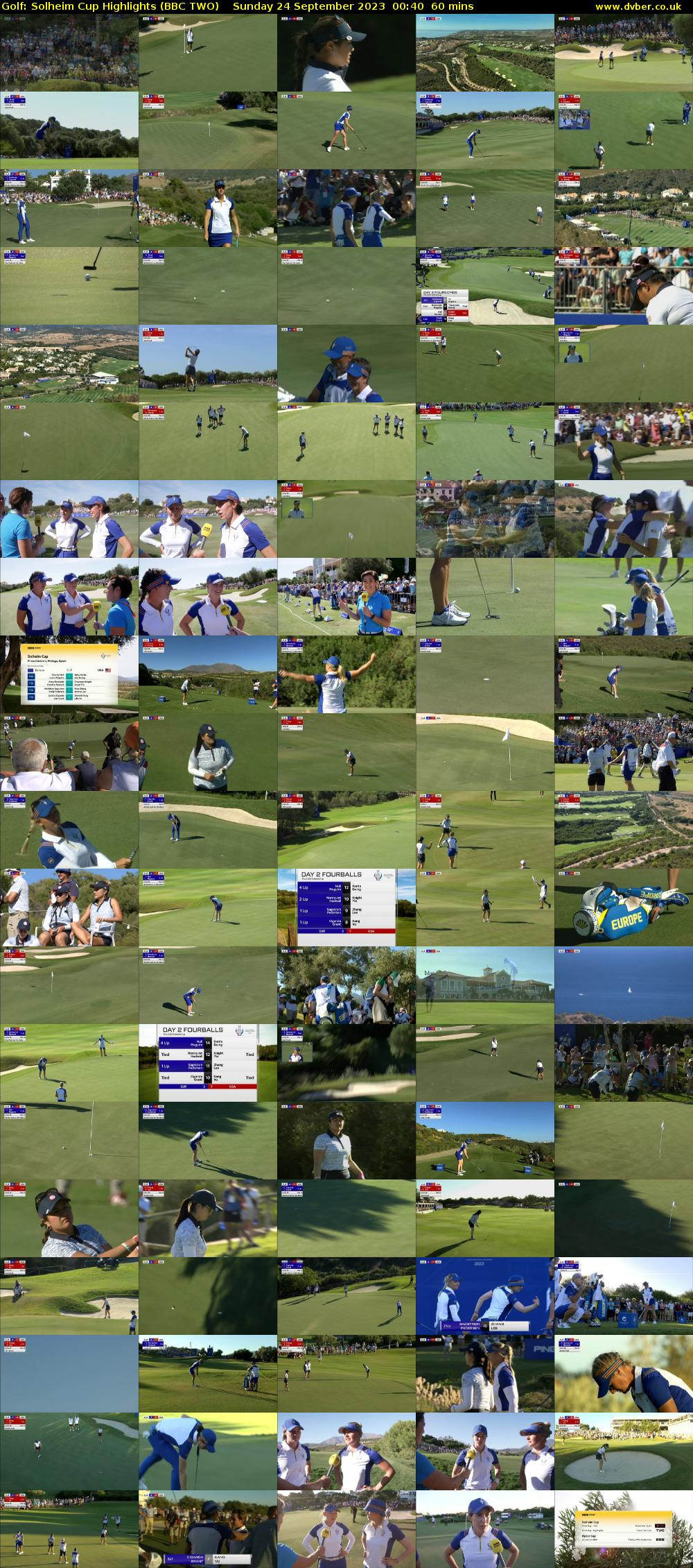 Golf: Solheim Cup Highlights (BBC TWO) Sunday 24 September 2023 00:40 - 01:40