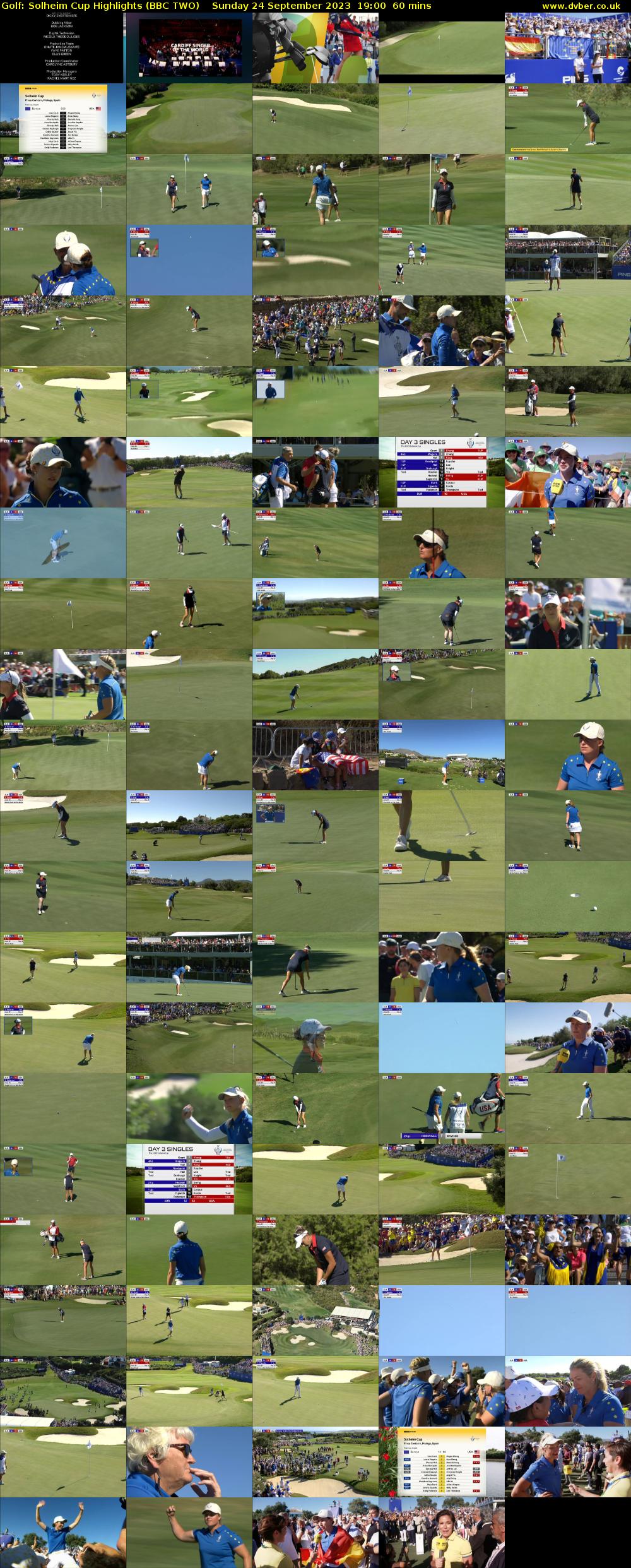 Golf: Solheim Cup Highlights (BBC TWO) Sunday 24 September 2023 19:00 - 20:00