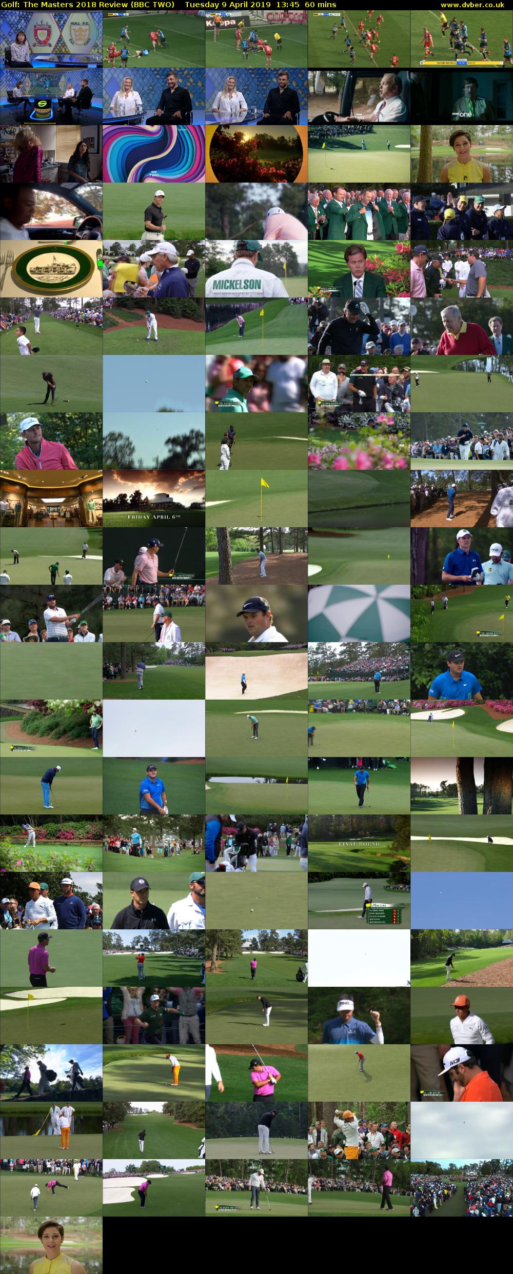 Golf: The Masters 2018 Review (BBC TWO) Tuesday 9 April 2019 13:45 - 14:45