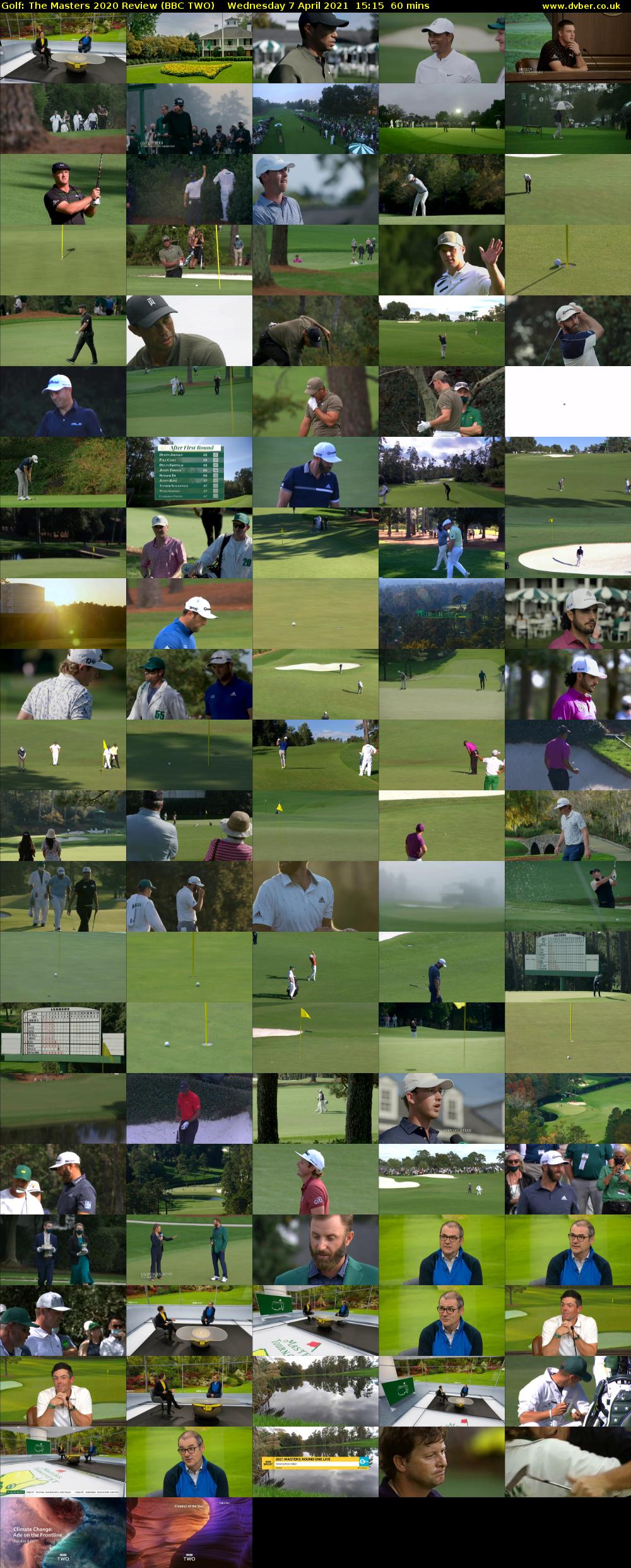 Golf: The Masters 2020 Review (BBC TWO) Wednesday 7 April 2021 15:15 - 16:15