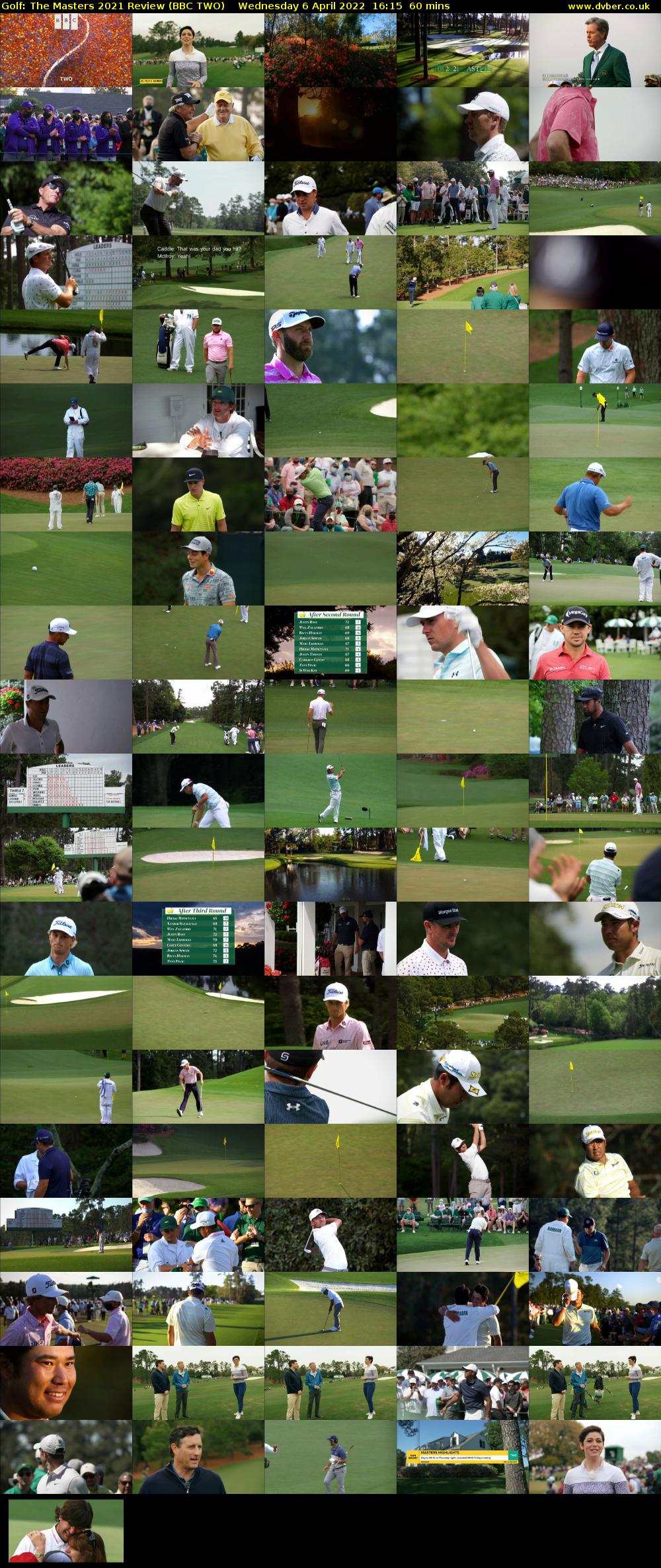 Golf: The Masters 2021 Review (BBC TWO) Wednesday 6 April 2022 16:15 - 17:15