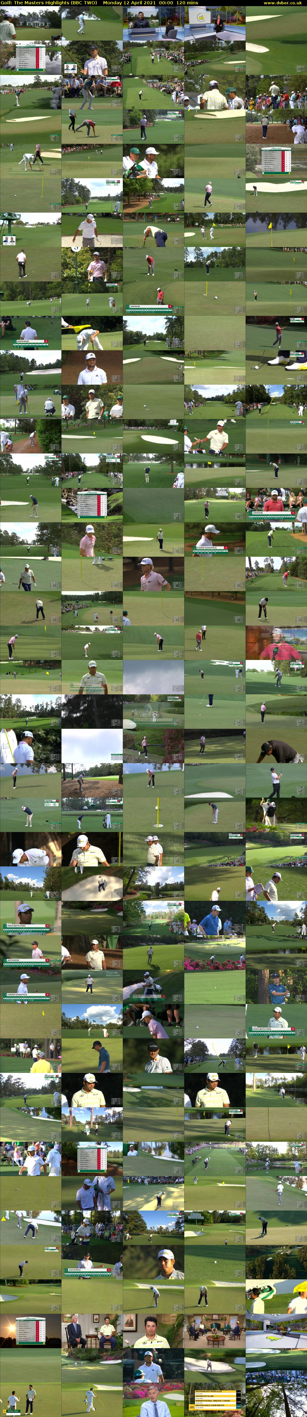 Golf: The Masters Highlights (BBC TWO) Monday 12 April 2021 00:00 - 02:00