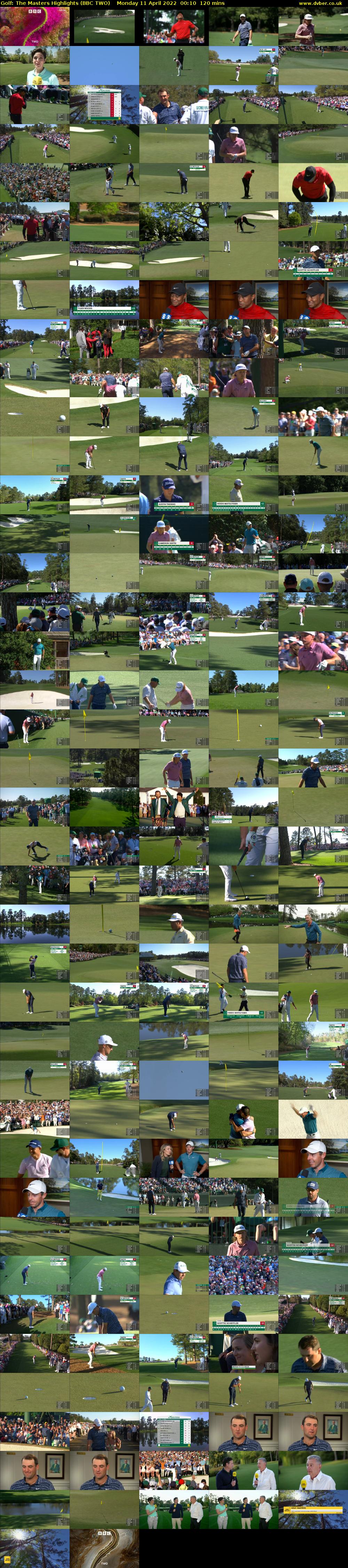 Golf: The Masters Highlights (BBC TWO) Monday 11 April 2022 00:10 - 02:10