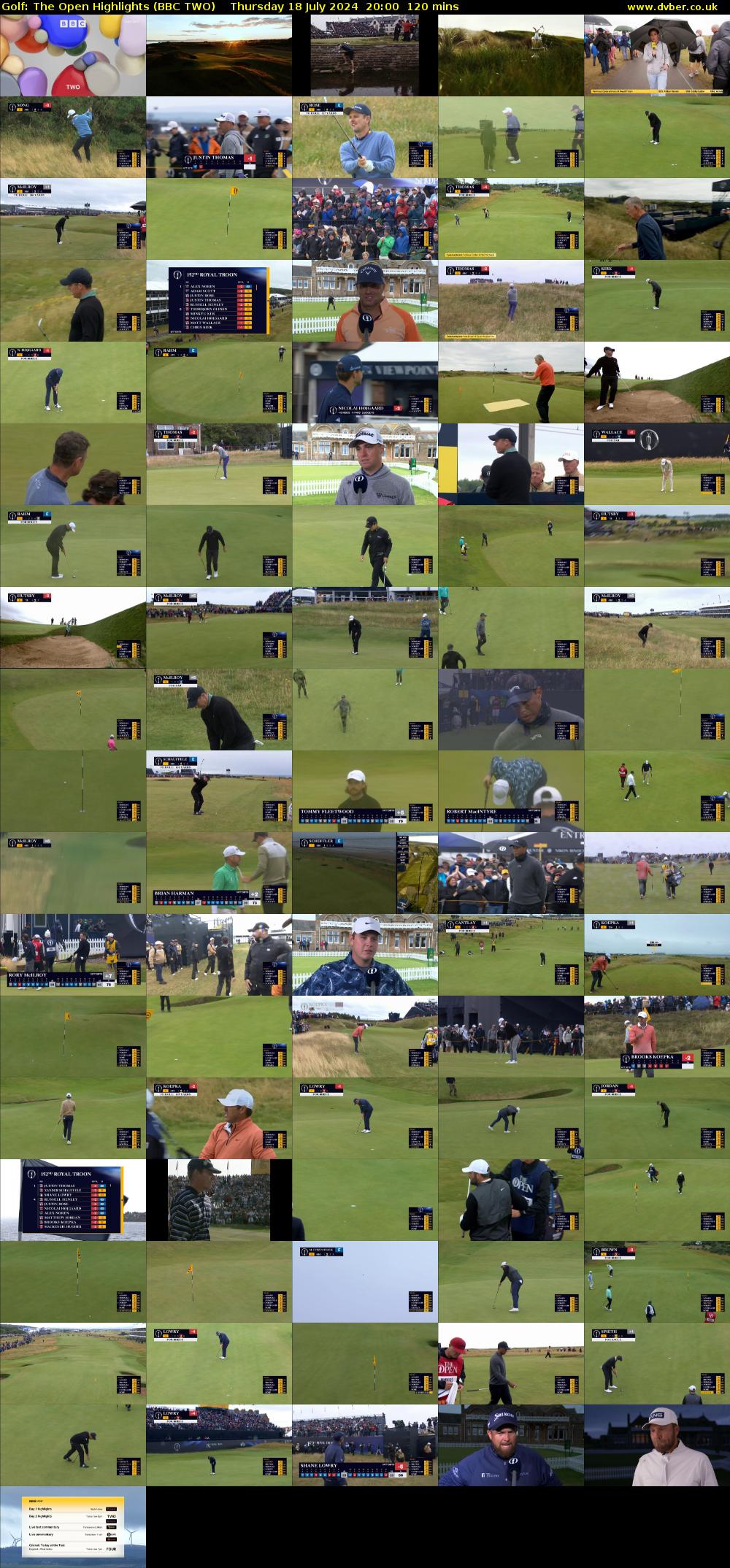 Golf: The Open Highlights (BBC TWO) Thursday 18 July 2024 20:00 - 22:00