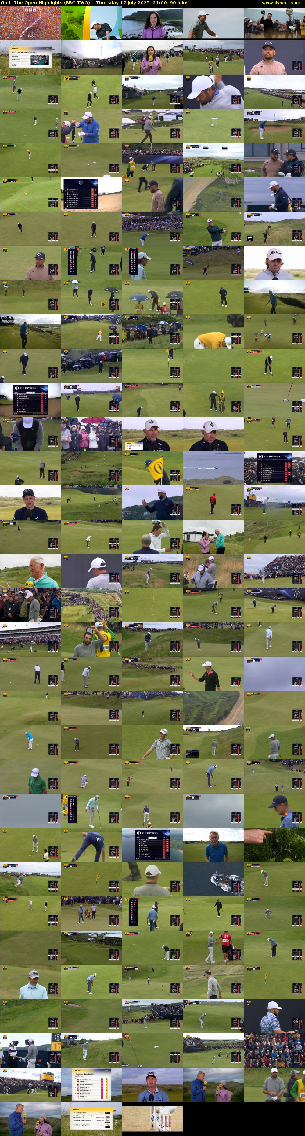 Golf: The Open Highlights (BBC TWO) Thursday 17 July 2025 21:00 - 22:30