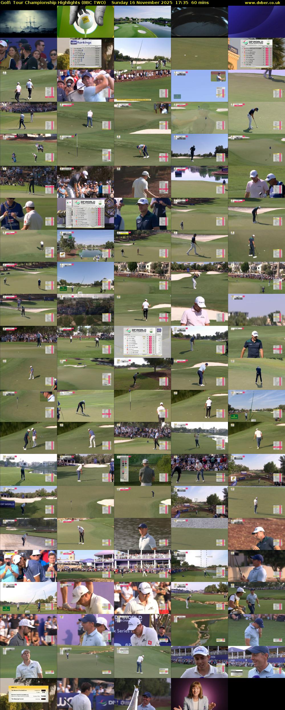 Golf: Tour Championship Highlights (BBC TWO) Sunday 16 November 2025 17:35 - 18:35