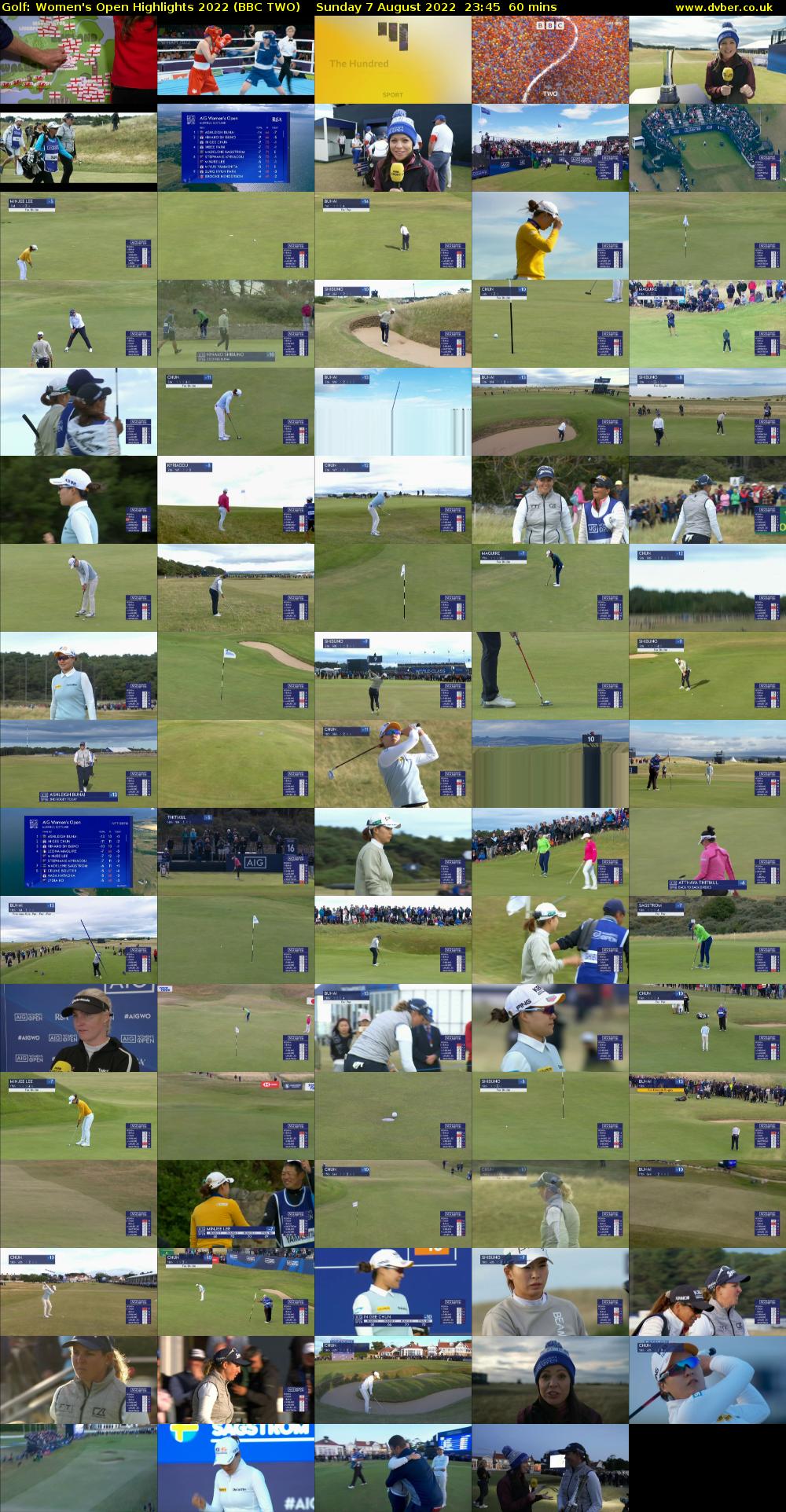 Golf: Women's Open Highlights 2022 (BBC TWO) Sunday 7 August 2022 23:45 - 00:45